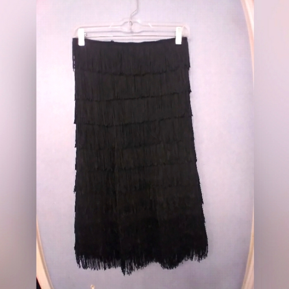 Fringe Skirt Flapper Style Party Cocktail Black Skirt‎